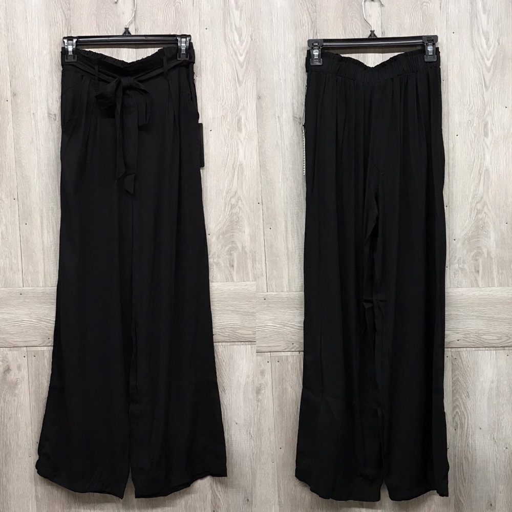 High Waisted Front Tie Wide Leg Pants BB691